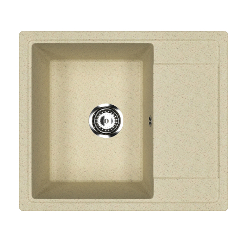 Мойкa ML-GMU05 УЛЬТРА с крылом, бежевый камень, 575*495 мм (глуб. чаши 190)