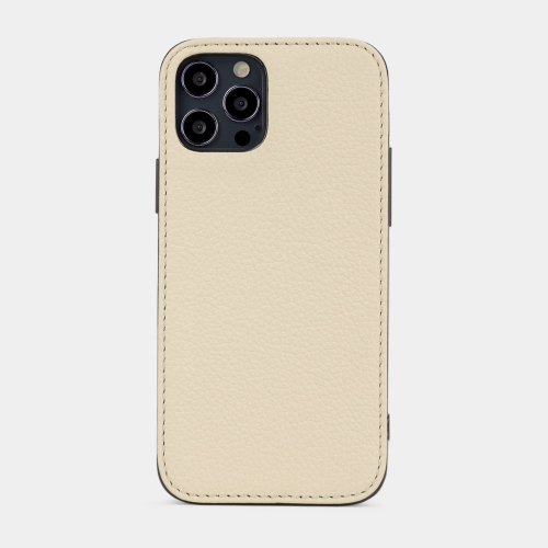 Накладка для iPhone 12/12Pro из кожи теленка, цвета молоко