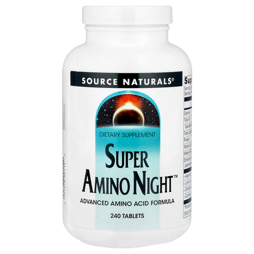Source Naturals, Super Amino Night™, добавка с аминокислотами, 240 таблеток
