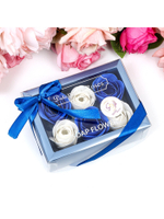 Мыльные розы, белые и синие, набор 6 шт.