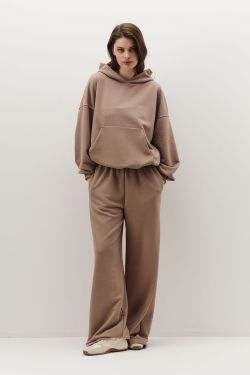 Худи свободного кроя цвета капучино