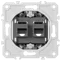 Donel механизм розетки RJ45 + RJ45 (двойная) cat.5/ClassE-8/8, серия DB