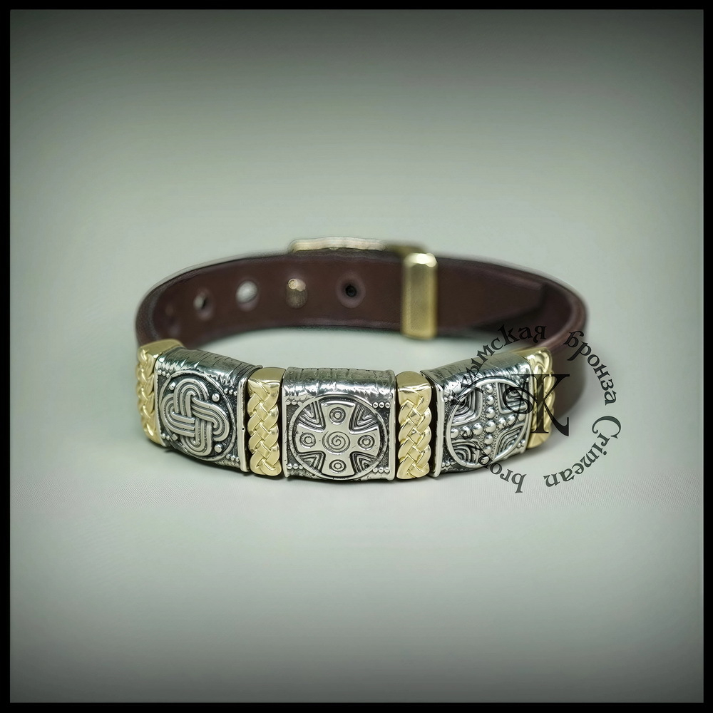 Браслет кожаный "Истоки" для мужчин