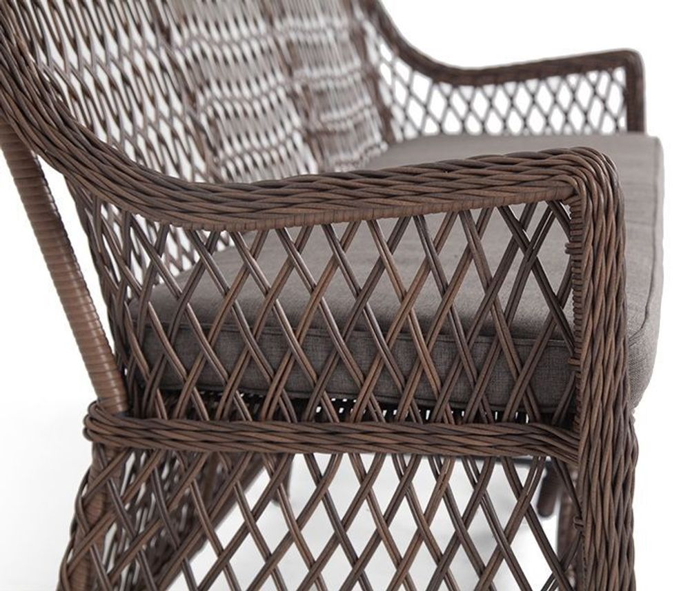 "Латте" диван двухместный из искусственного ротанга, цвет коричневый