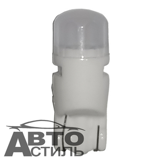 Светодиод 12V T10  2SMD 2835 WHITE Ceramic MT (без цок) Матов с насечк на стекл X0010-12/GQ-2162-12v
