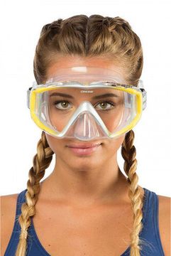 Маска Cressi Liberty Triside Spe прозрачный силикон желто-серебристая рамка