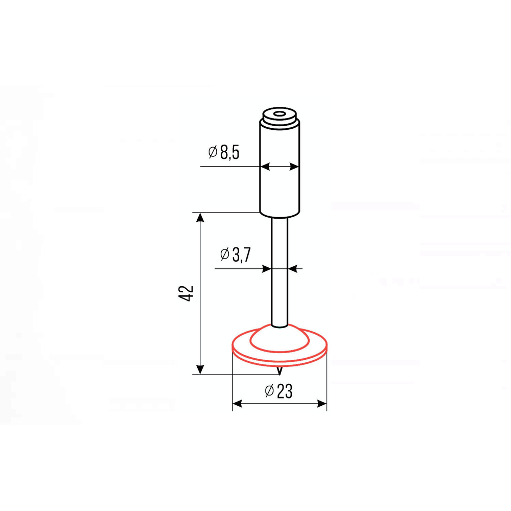 Гвозди монтажные пироксилиновые PA42-Q2 (шайба круглая, красная, 200 шт/уп) FEDAST