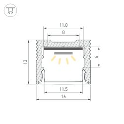 Профиль SL-SLIM-H13M-3000 ANOD (Arlight, Алюминий) 036039