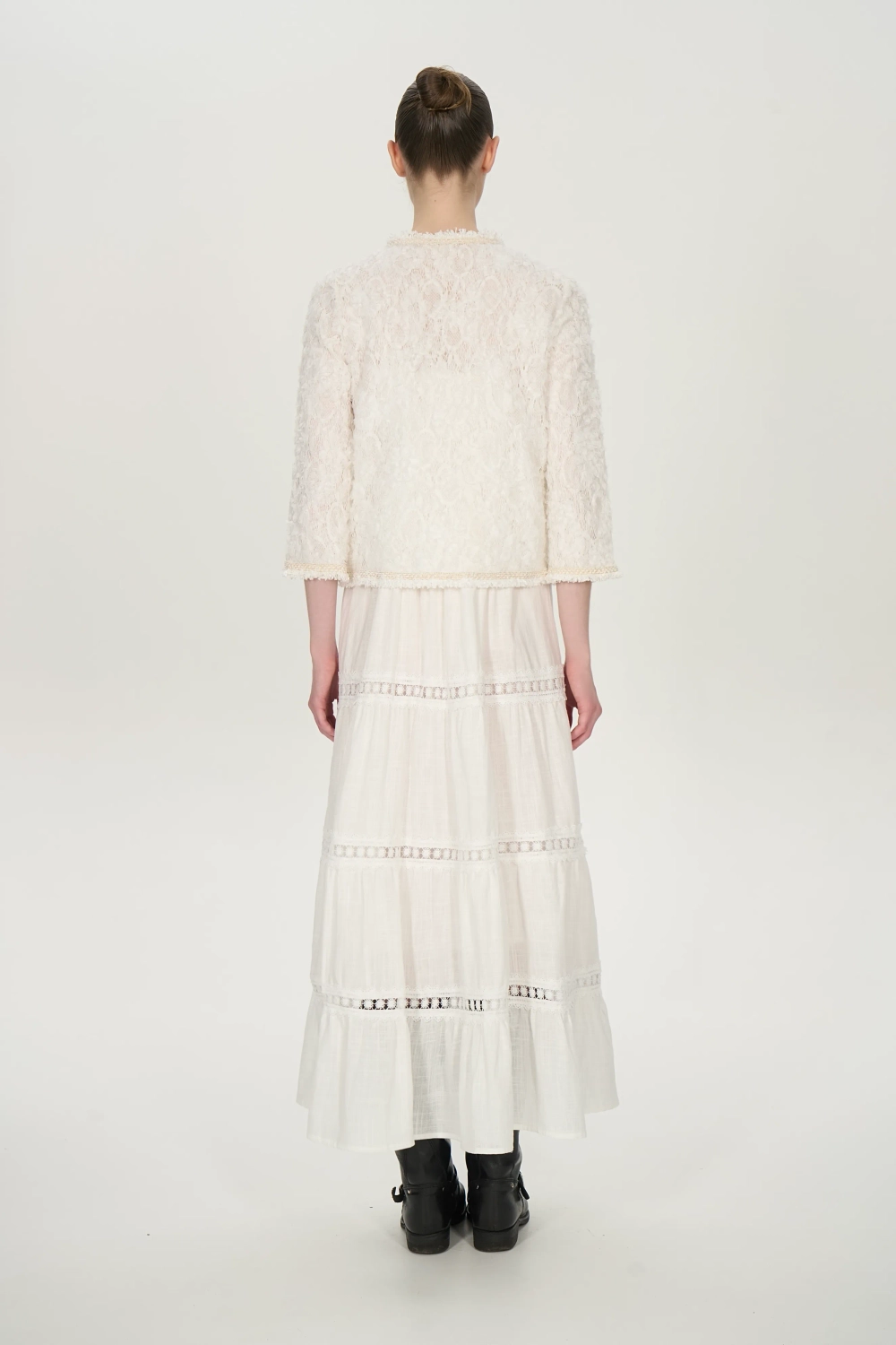 Пиджак кружевной, белый