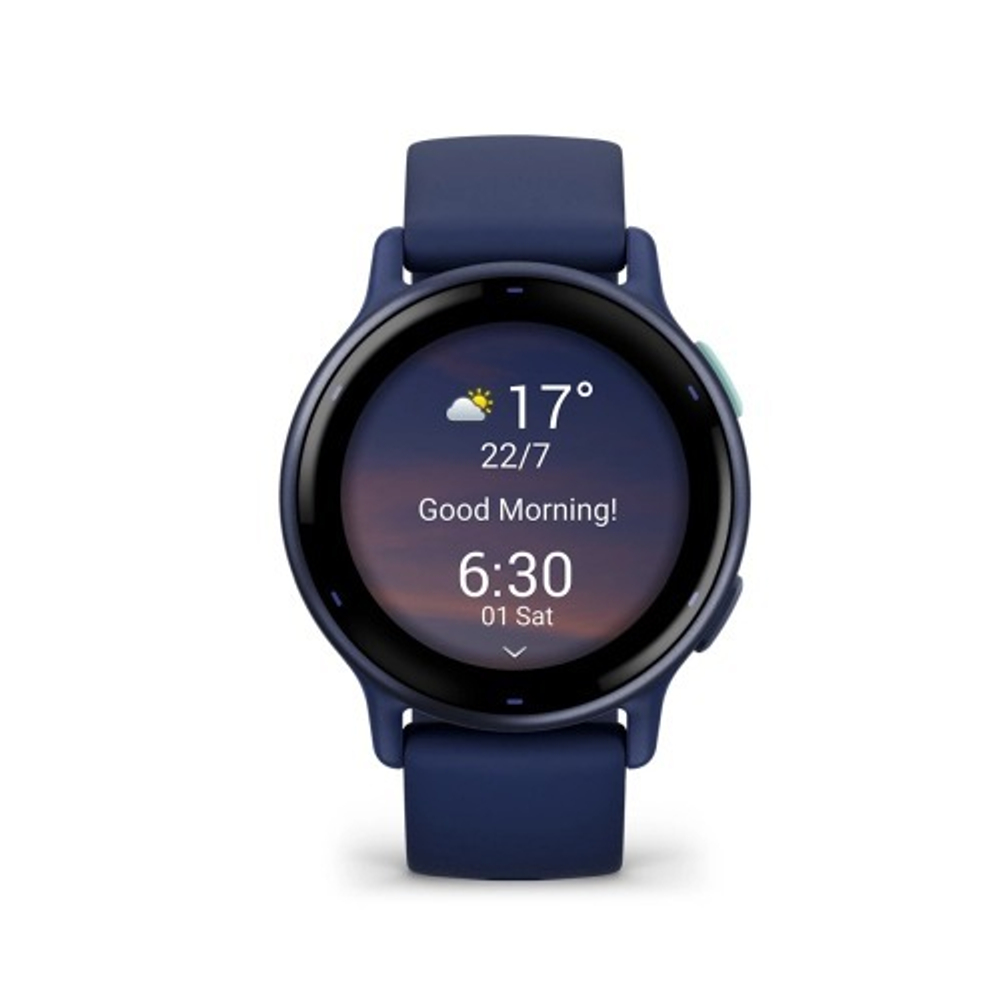 Смарт часы Garmin Vivoactive 5 синие с металлически-синим безелем и силиконовым ремешком