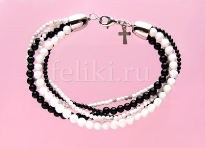 браслет из агата с крестиком
