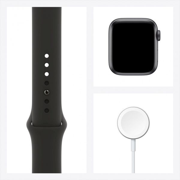Часы Apple Watch Series 6 GPS 40mm Aluminum Case with Sport Band Серый Космос/Черный (MG133RU/A)