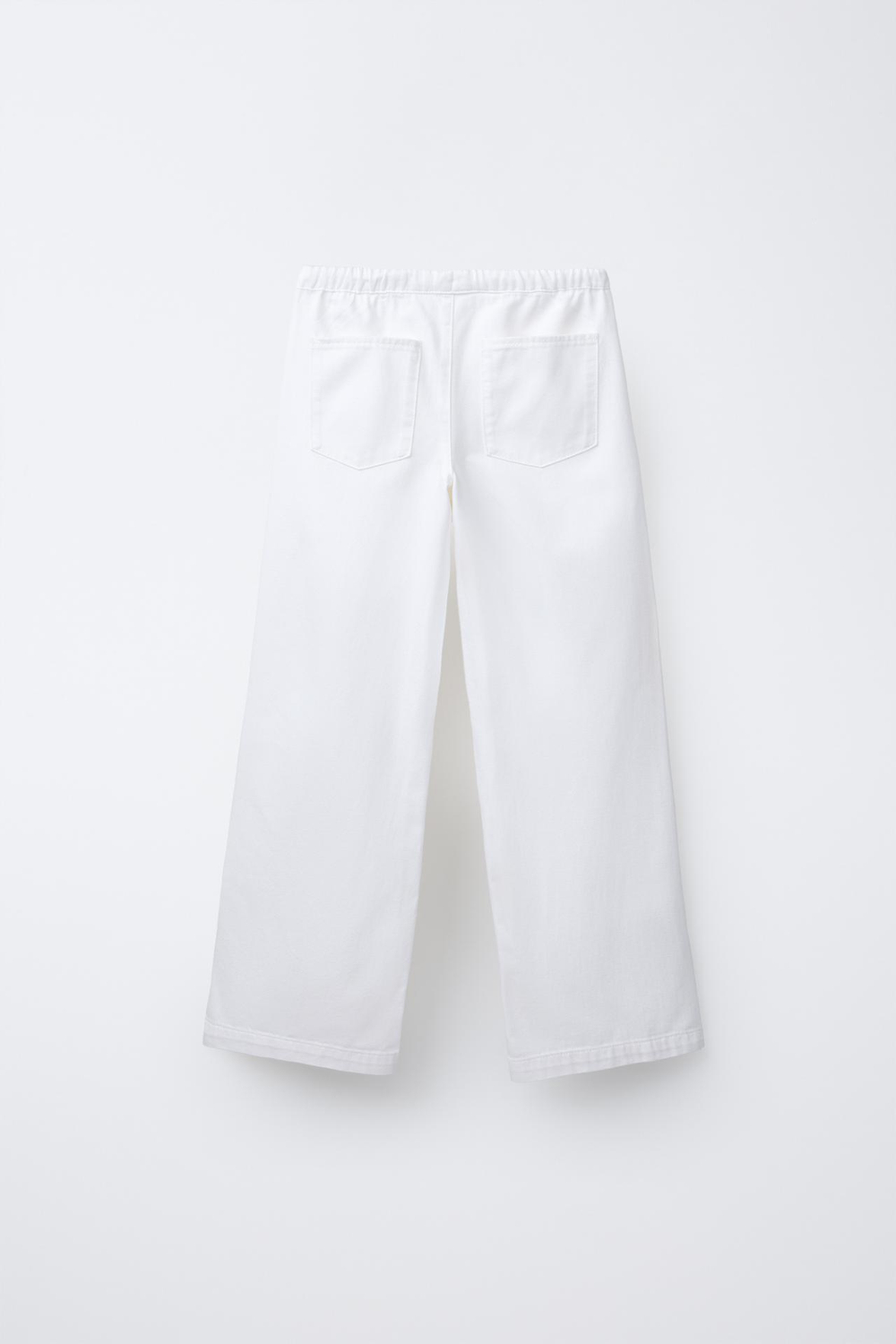 ZARA ДЖИНСЫ WIDE LEG С ЗАКЛЕПКАМИ, БЕЛЫЙ