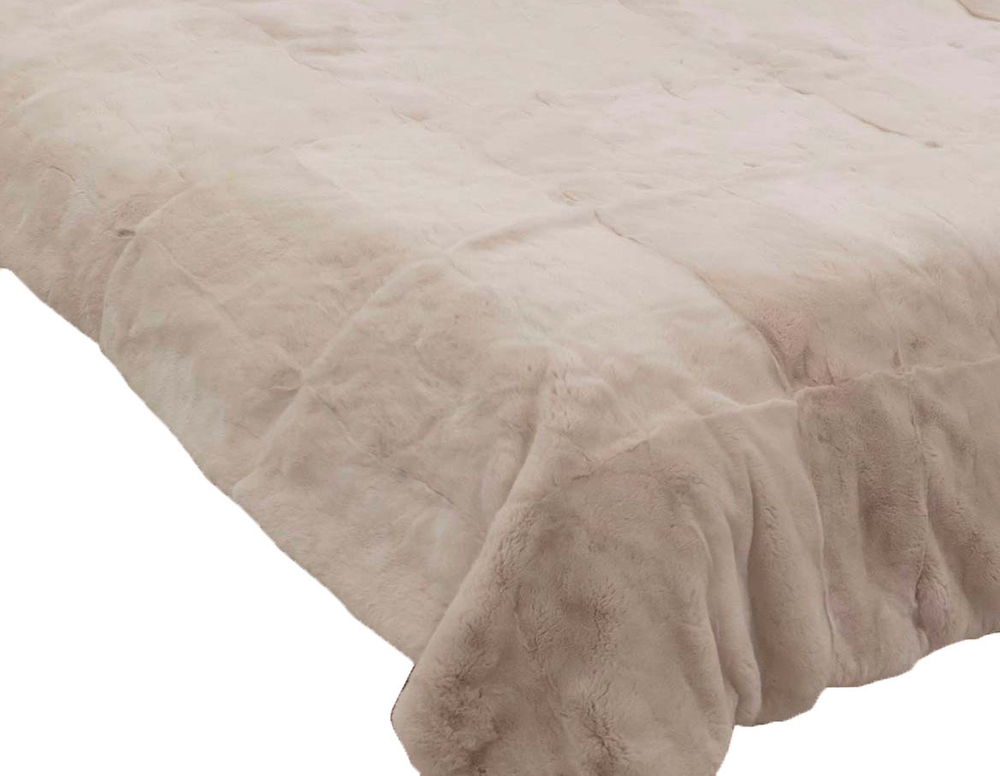 Покрывало меховое 260х280 Condorpelli Шиншилла рекс пудровое