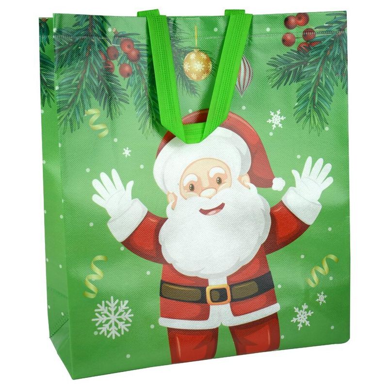 Сумка новогодняя Казахстан 36*32*12 см шоппер Дед мороз с бородой  1 шт 12 шт/упак