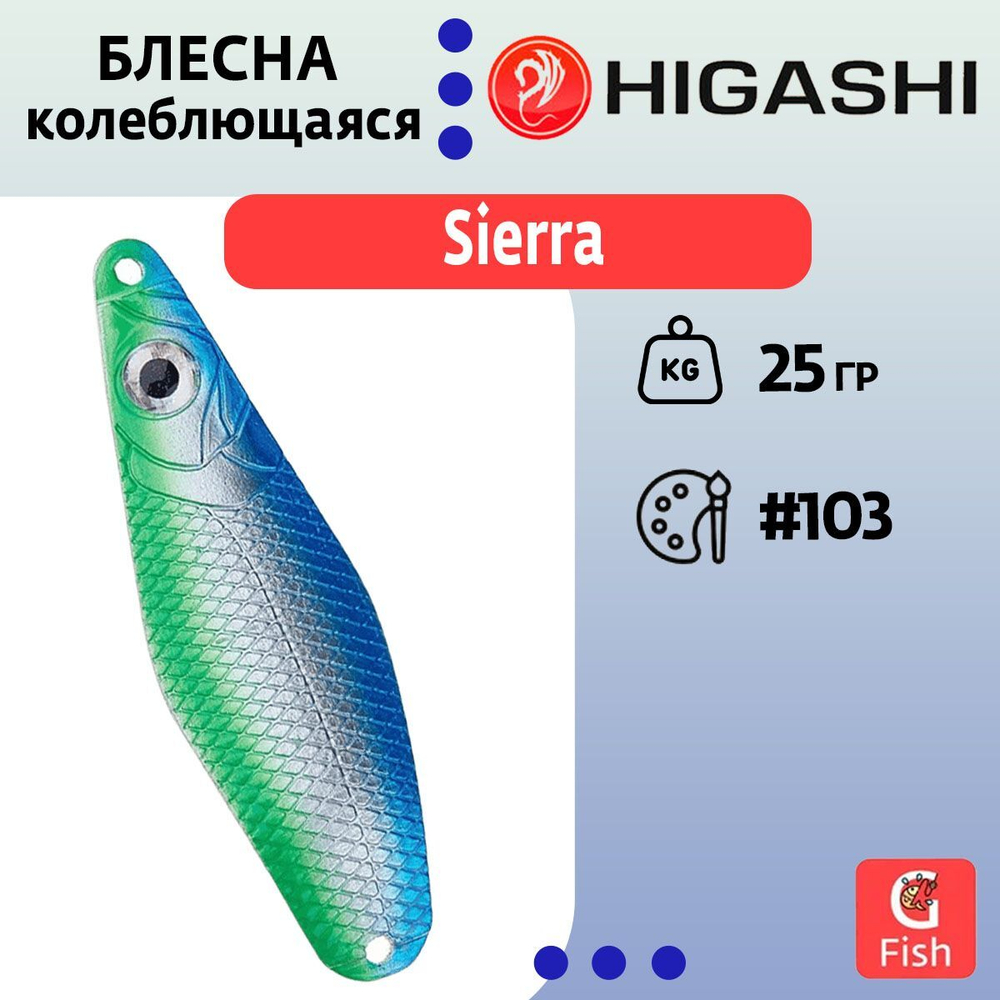 Блесна колеблющаяся HIGASHI Sierra 40g#102
