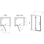 Душевая дверь Ravak Cool COSD2-120 X0VVGC300Z1 профиль Черный стекло Transparent
