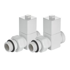 Набор дизайн-вентилей Royal Thermo CUBE, прямой (белый) 1/2quot;