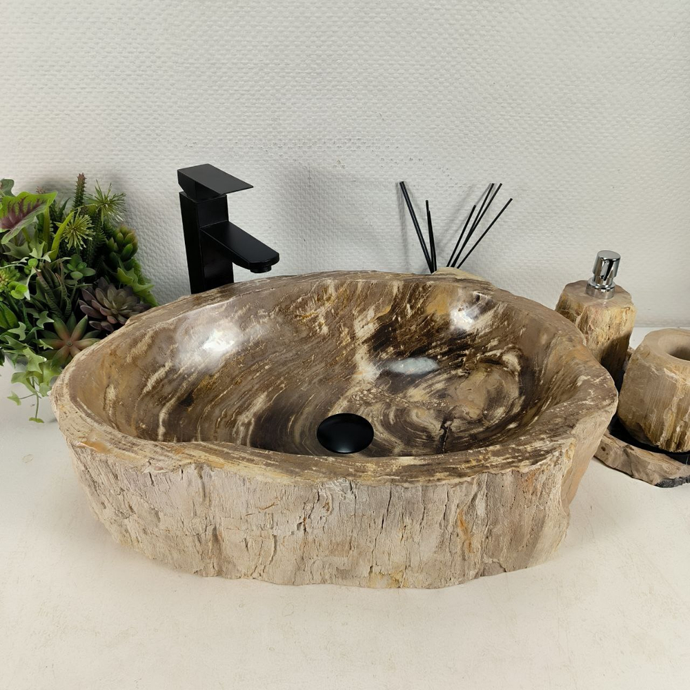 Раковина из окаменелого дерева OD-64508 58*39*16 0176