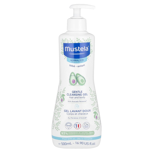 Mustela, мягкий очищающий гель с авокадо, для волос и тела, 500 мл (16,9 жидк. унции)