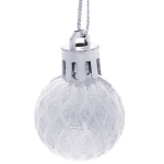 Новогодние шары 3 см (набор 9 шт) «Рельефный узор», микс (серебро/голубой)