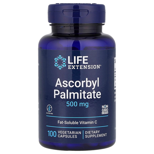 Life Extension, аскорбил пальмитат, 500 мг, 100 вегетарианских капсул