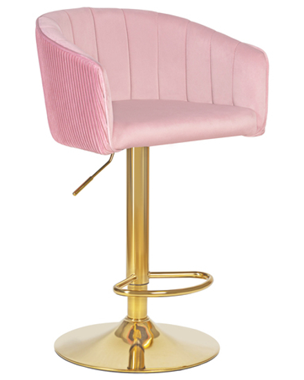 Стул барный DOBRIN DARCY GOLD, розовый велюр (1922-16)