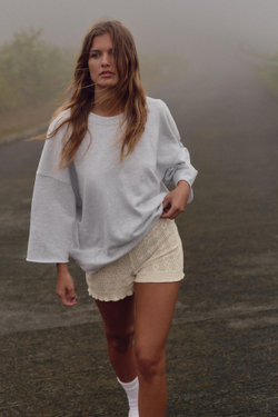 ZARA ТОЛСТОВКА С ЭФФЕКТОМ ПОТЕРТОСТИ, СЕРЫЙ С МЕЛАНЖЕВЫМ ЭФФЕКТОМ