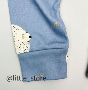 Штанишки хлопковые "Ежики" пыльно-синие