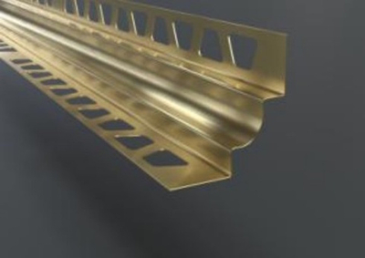 Внутренний профиль для плитки и керамогранита, латунь полированная