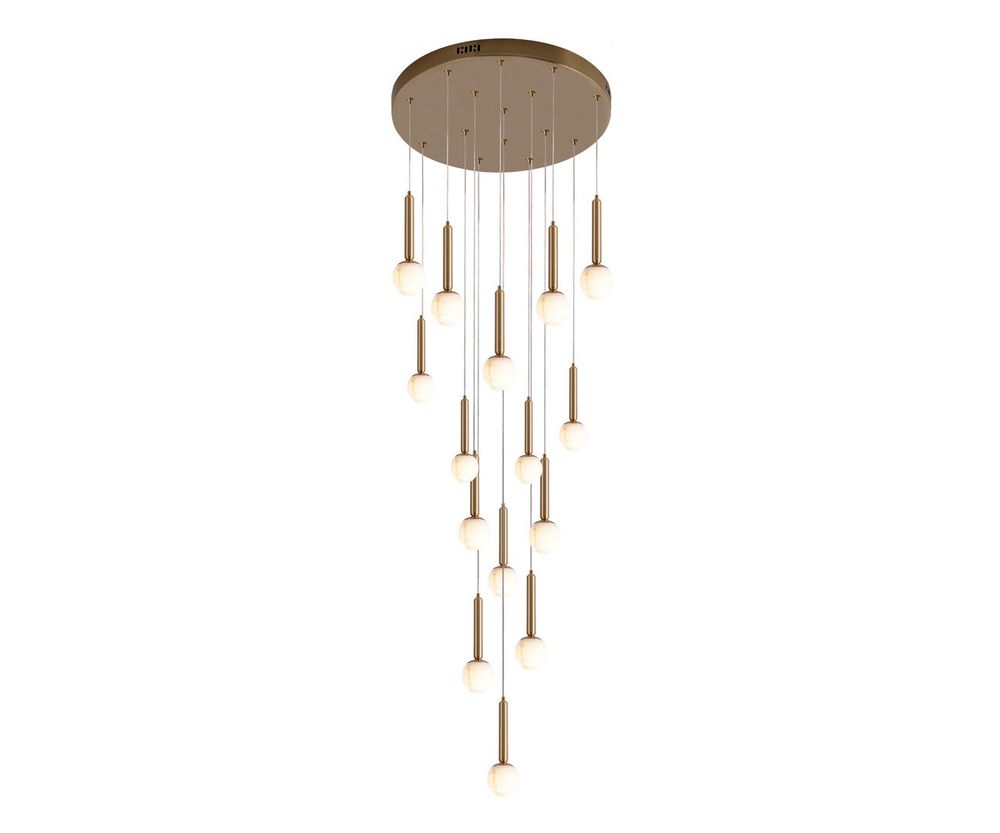 Люстра каскадная Монс латунь d50 h500 Led 75W (3000K)