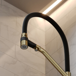 Смеситель для кухни Sancos Orta с гибким изливом, цвет брашированное золото/черный, PVD покрытие, арт. SC4008BG