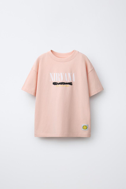 ZARA ФУТБОЛКА С ПРИНТОМ NIRVANA®, ОРАНЖЕВЫЙ