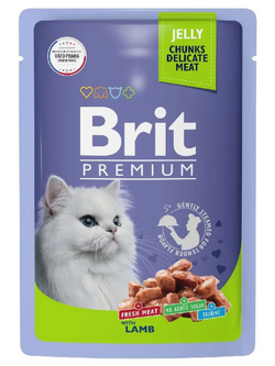 Brit premium Пауч для взрослых кошек, Ягнёнок в желе, 85г, 5050147	BRIT PREMIUM,