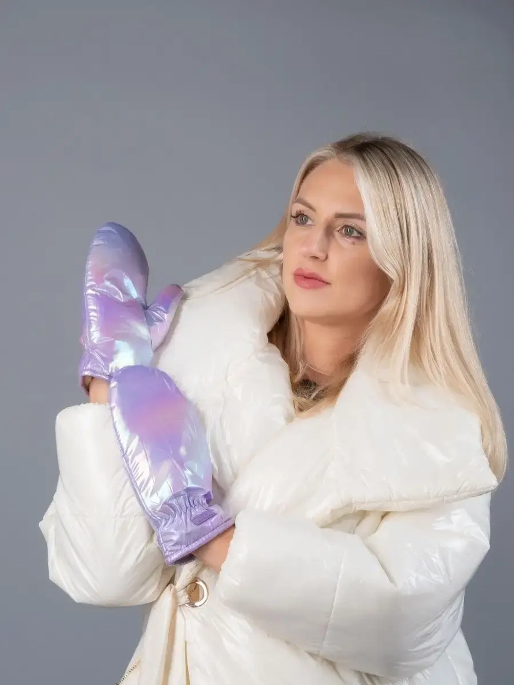 Варежки женские зимние непромокаемые болоньевые