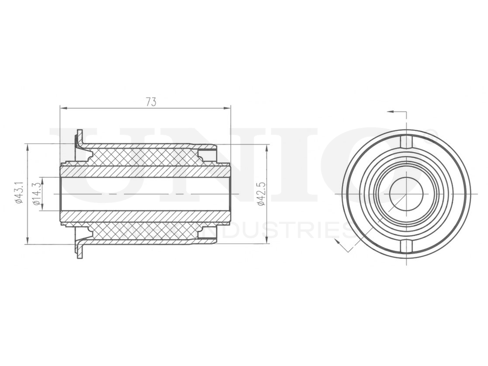 Сайлентблок переднего нижнего рычага UNIO RMP-20616