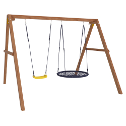 Деревянные качели с качелями гнездо 100 см