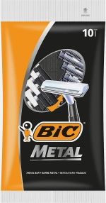 Бритва мужская BIC Metal одноразовая 1 лезвие защитная металлическая полоска 10шт