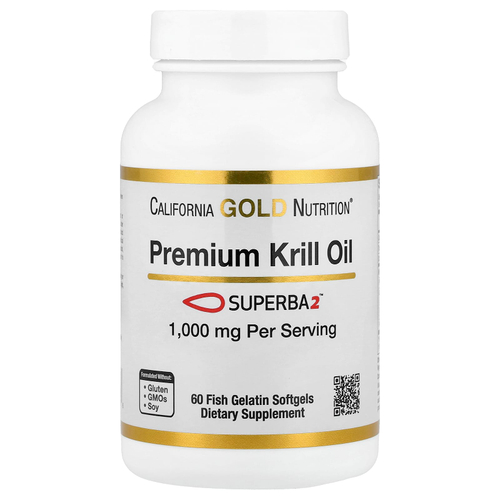 California Gold Nutrition, масло криля премиального качества с Superba2™, 1000 мг, 60 капсул