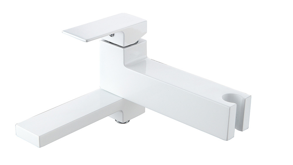 Смеситель для ванны V393531-F однорычажный, белый короткий излив