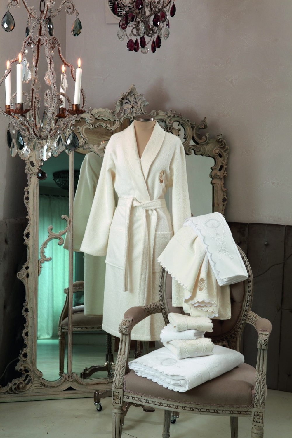 Халат женский махровый Blumarine Anjelica розовый