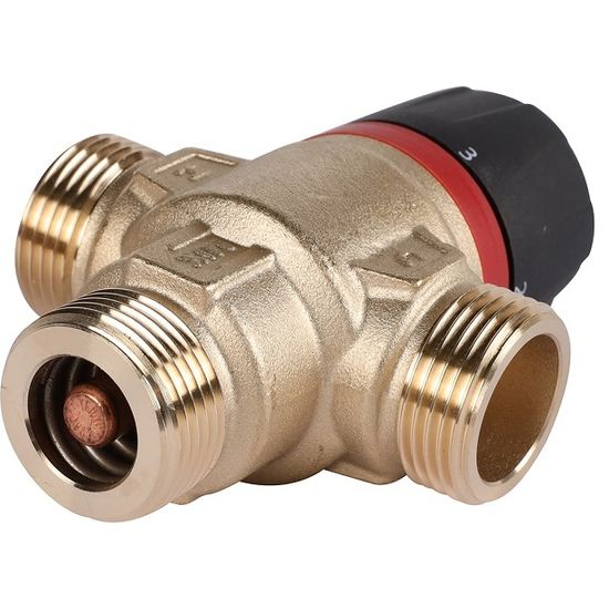 Термостатический клапан Rommer 3/4" НР 30-65°С, kv 1,8, центральное смешивание (RVM-1121-186520)