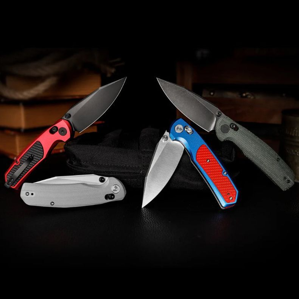 Складной туристический нож TRIVISA Hornet-04G клинок 14C28N рукоять micarta (черный-зеленый)