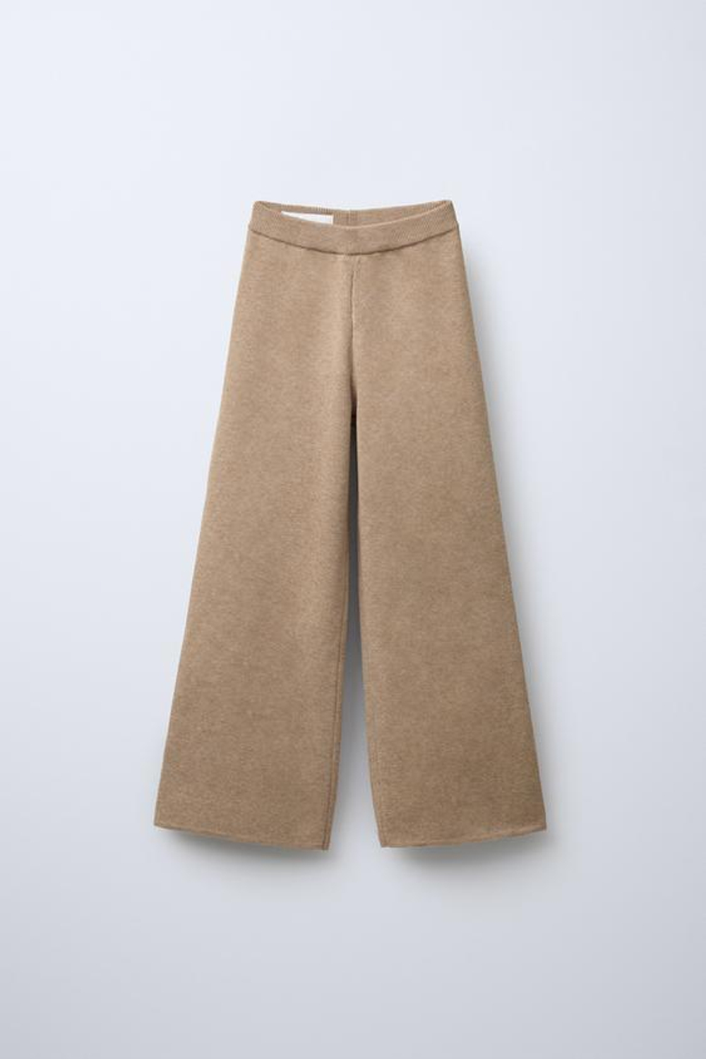 ZARA ТРИКОТАЖНЫЕ БРЮКИ WIDE-LEG, РЫЖЕВАТО-КОРИЧНЕВЫЙ