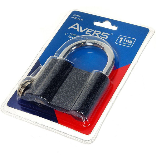 Замок навесной Avers, PD-22-80, блистер, цилиндровый, 3 кл