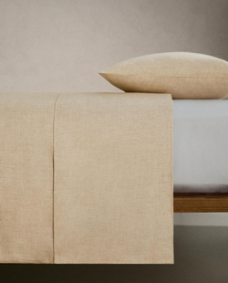 Zara Home - Простыня из сатина с текстурным эффектом, бежевый, 270x280 см