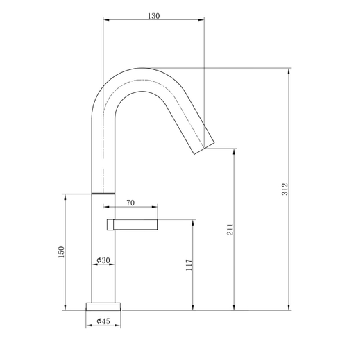 Смеситель для раковины высокий WONZON & WOGHAND, Белый матовый (WW-6068-MW)