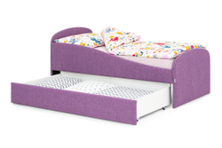 Детская мягкая кровать с ящиком Бельмарко Letmo черничный мусс рогожка