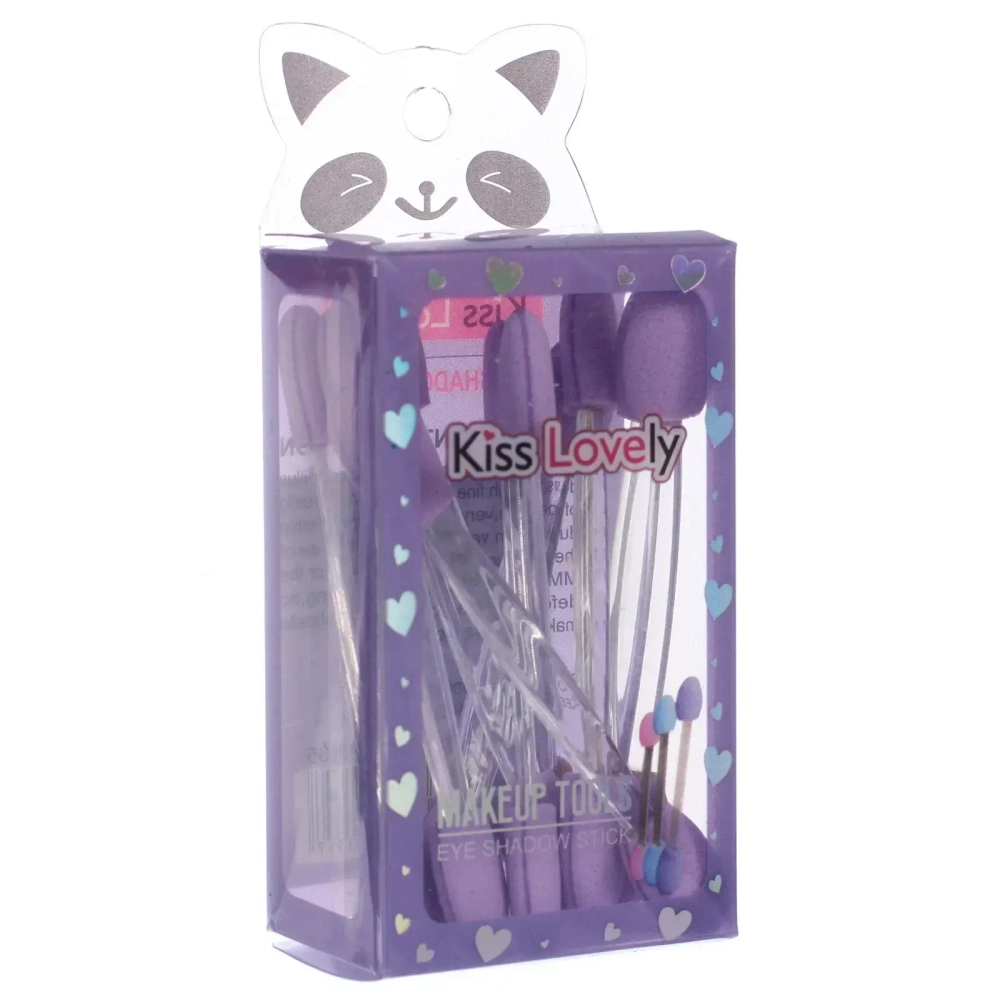 Аппликаторы для макияжа 10шт «KALISTO», цвет фиолетовый, 6,5*3,7см