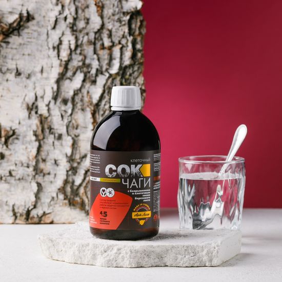 Сок Чаги клеточный с боярышником и соком березового листа